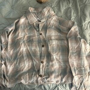 Hollister cropped flannel